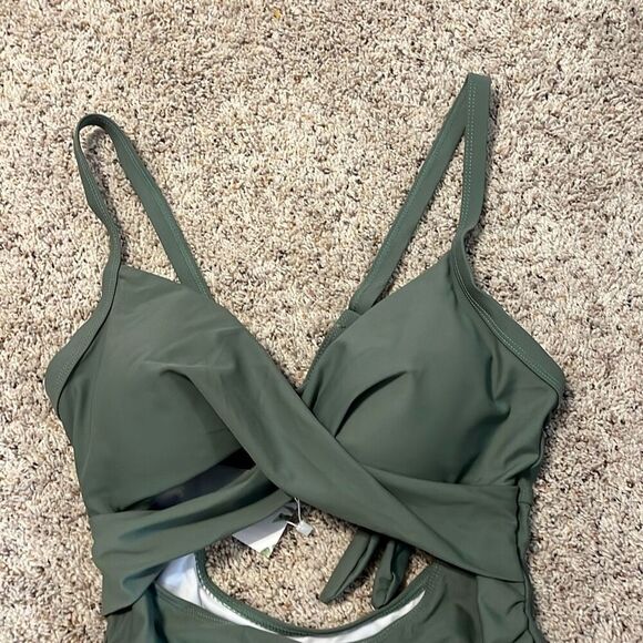NWT EOMENIE Sage Green One Piece Swimsuit Medium - Picture 3 of 7